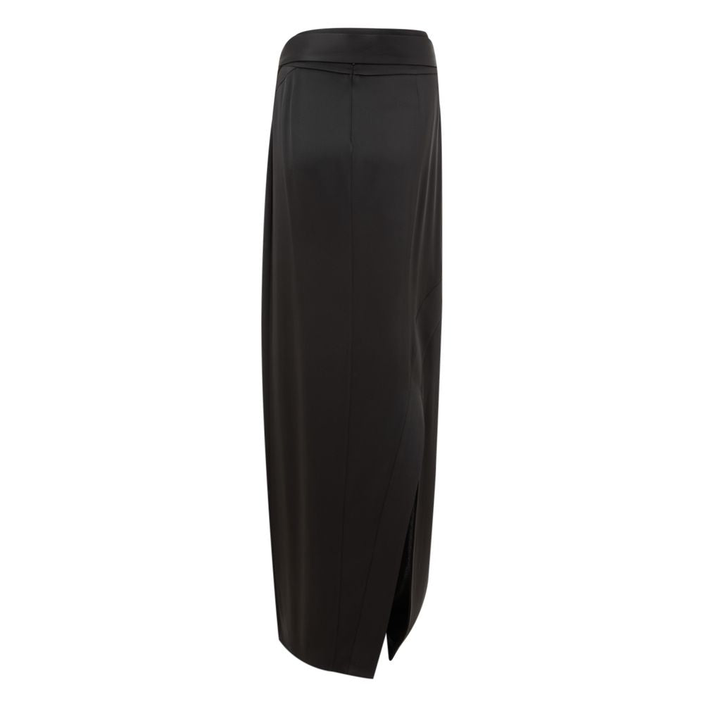 Black Acetate Long Skirt