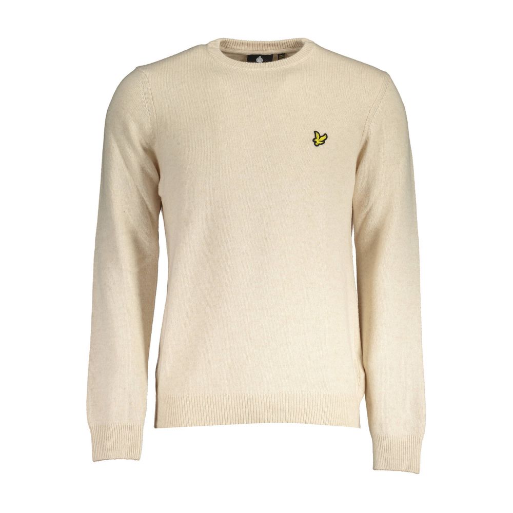 Beige Wool Men Sweater
