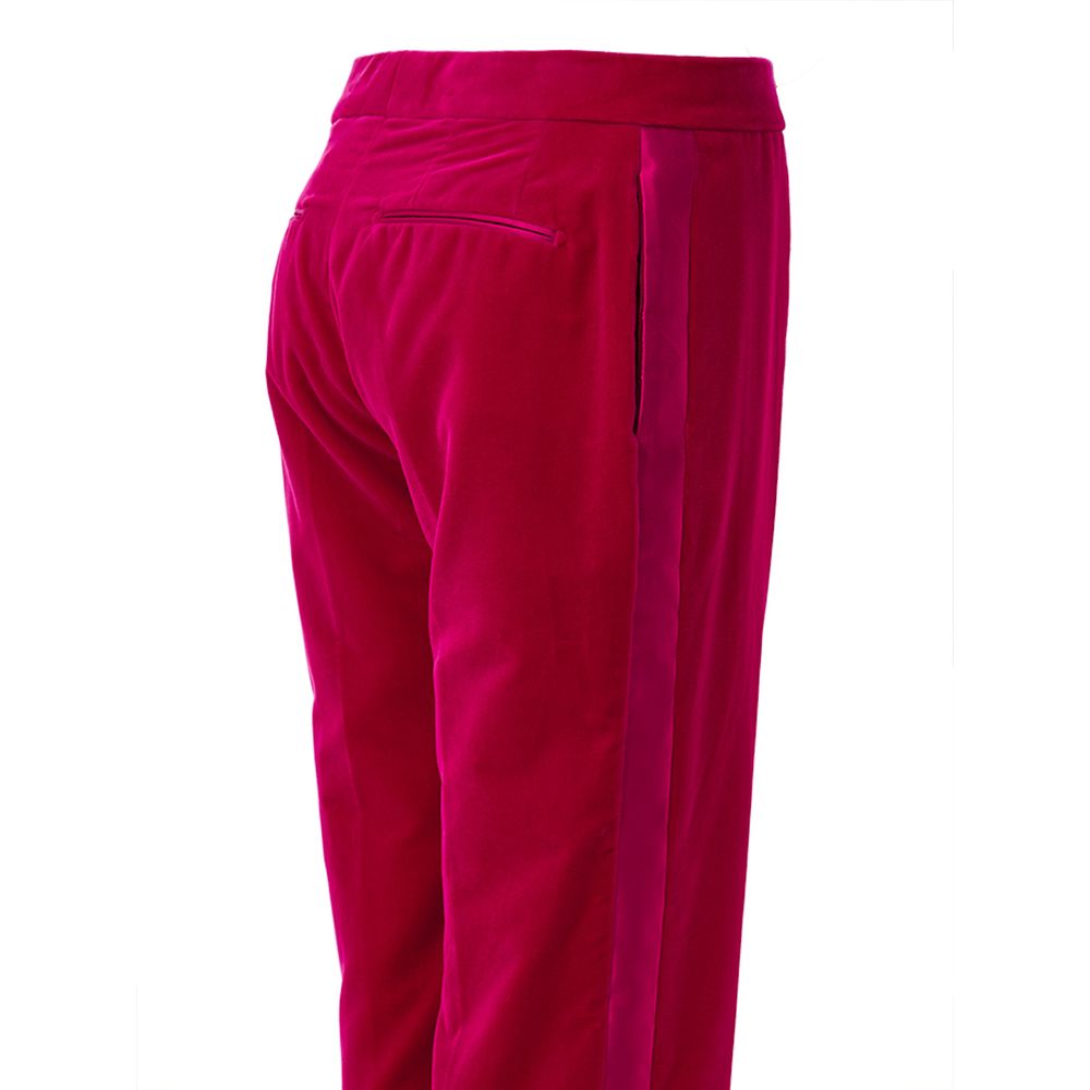 Tom Ford — Pantalon de smoking en chenille fuchsia avec bandes satinées