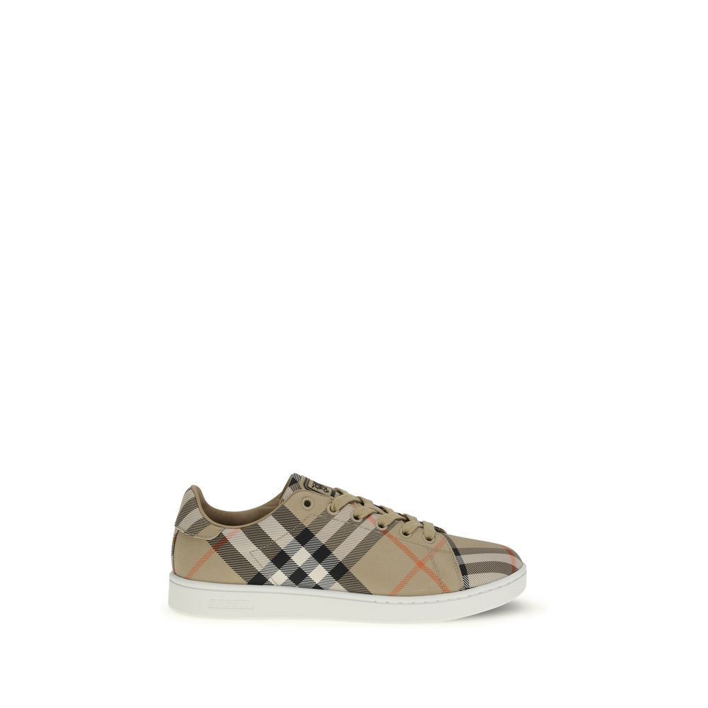 Beige Nylon Low Top Sneakers