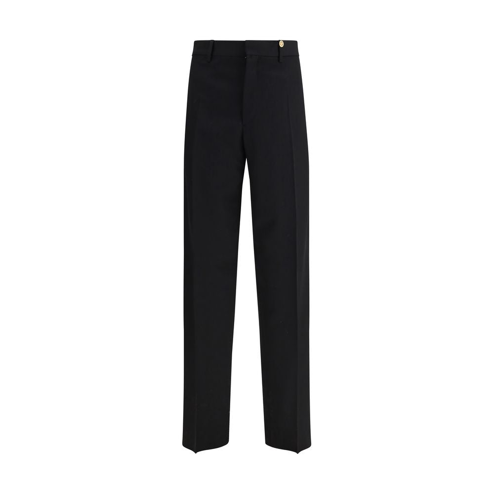 Versace – Pantalon tailleur en laine grain de poudre