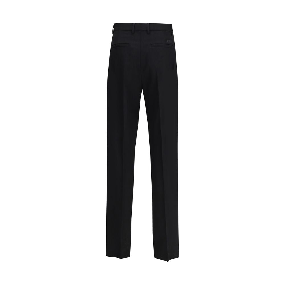 Versace – Pantalon tailleur en laine grain de poudre